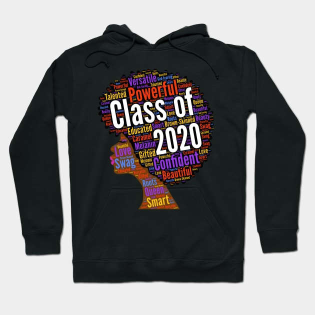 Class of 2020 Natural Hair Afro Hoodie by blackartmattersshop